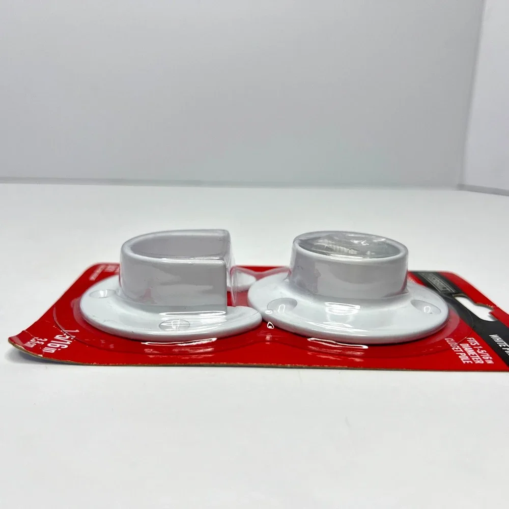 Everbilt White Metal Closet Pole Sockets 1-5/16 in Heavy Duty Hardware‎ NEW